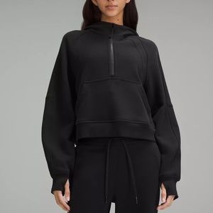 Scuba Oversized Half Zip Hoodie Black xs/sm